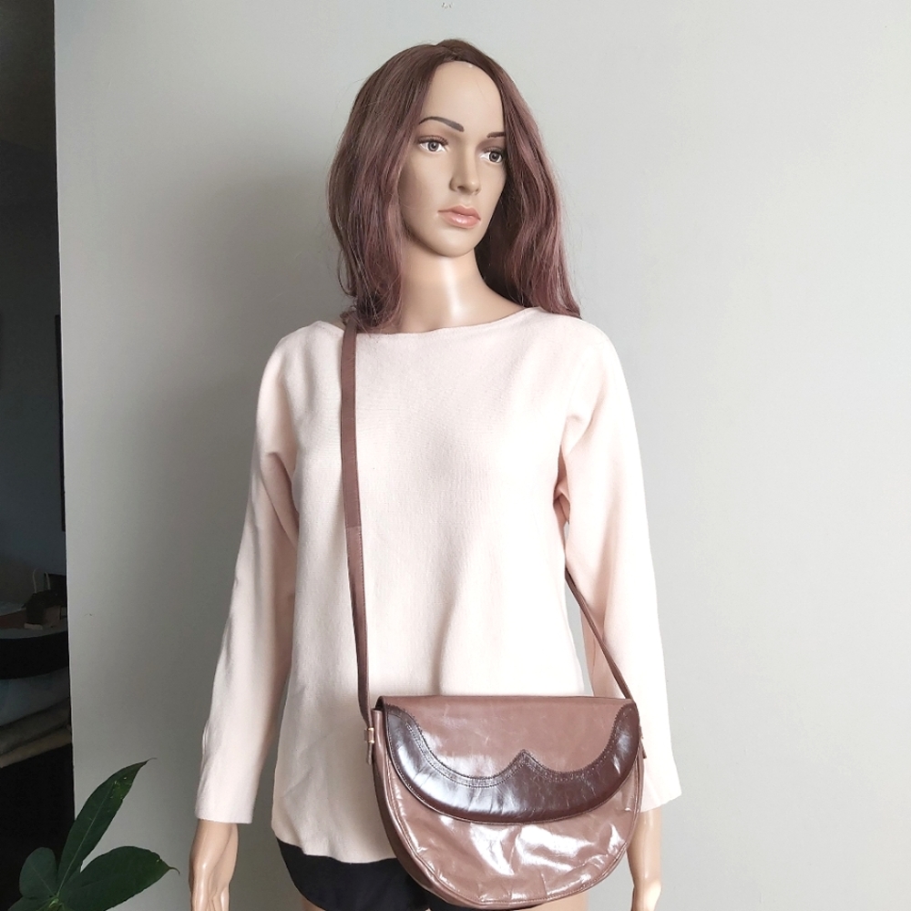 vintage Ingledews italian brown leather crossbody bag